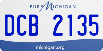 MI license plate DCB2135