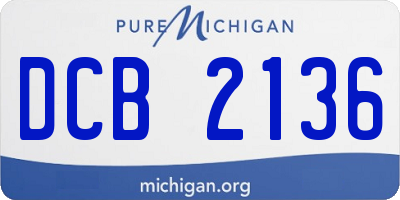 MI license plate DCB2136