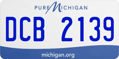 MI license plate DCB2139