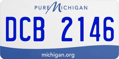 MI license plate DCB2146
