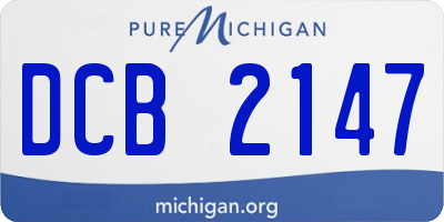 MI license plate DCB2147