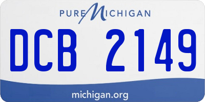 MI license plate DCB2149