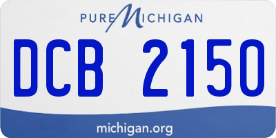 MI license plate DCB2150