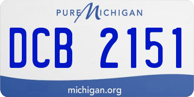MI license plate DCB2151