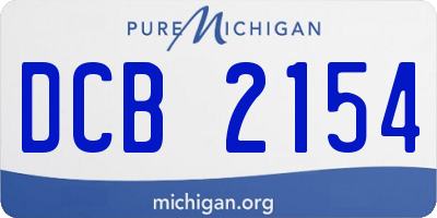 MI license plate DCB2154