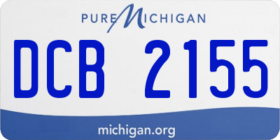 MI license plate DCB2155