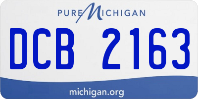 MI license plate DCB2163