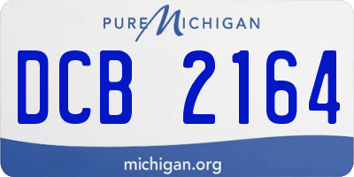 MI license plate DCB2164
