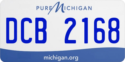 MI license plate DCB2168