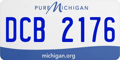 MI license plate DCB2176
