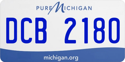 MI license plate DCB2180