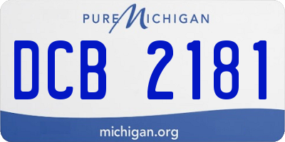 MI license plate DCB2181