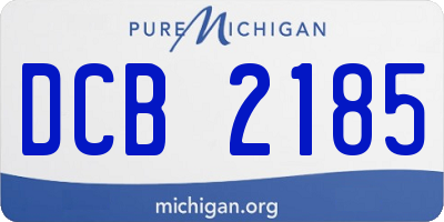 MI license plate DCB2185