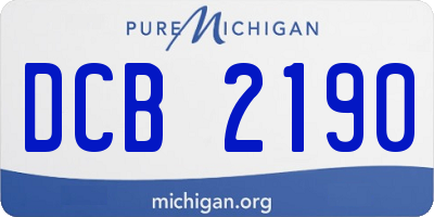 MI license plate DCB2190