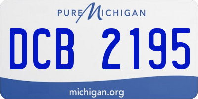 MI license plate DCB2195