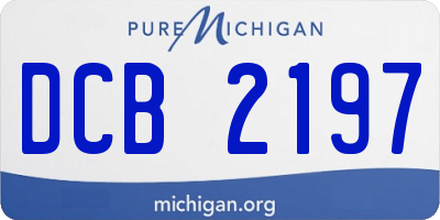 MI license plate DCB2197
