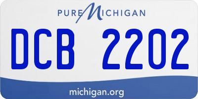 MI license plate DCB2202