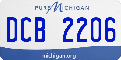 MI license plate DCB2206