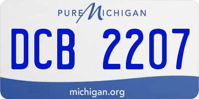 MI license plate DCB2207
