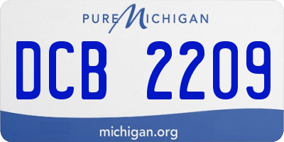 MI license plate DCB2209