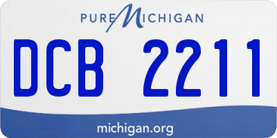 MI license plate DCB2211