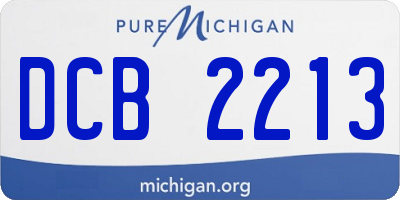MI license plate DCB2213