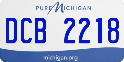 MI license plate DCB2218