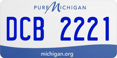MI license plate DCB2221