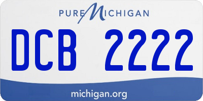 MI license plate DCB2222