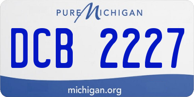 MI license plate DCB2227