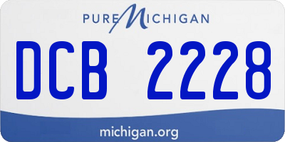 MI license plate DCB2228