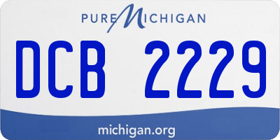 MI license plate DCB2229