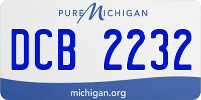 MI license plate DCB2232