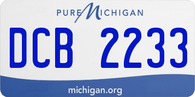 MI license plate DCB2233