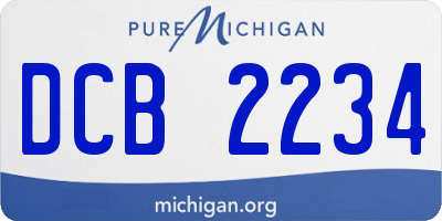 MI license plate DCB2234
