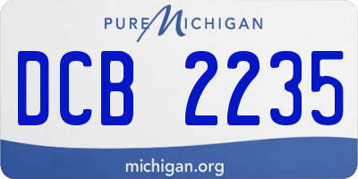 MI license plate DCB2235