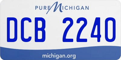 MI license plate DCB2240