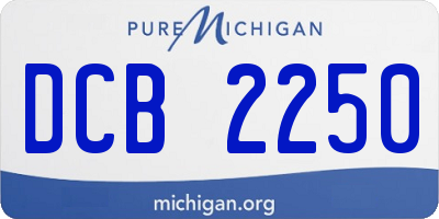 MI license plate DCB2250