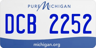 MI license plate DCB2252