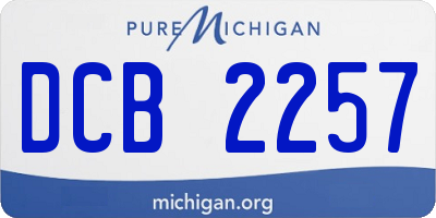 MI license plate DCB2257