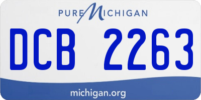 MI license plate DCB2263