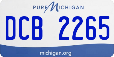 MI license plate DCB2265