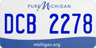 MI license plate DCB2278