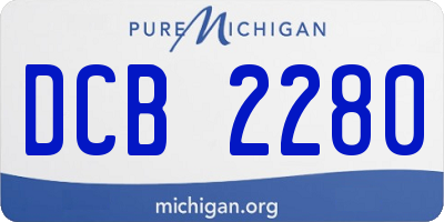 MI license plate DCB2280