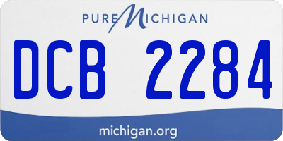 MI license plate DCB2284