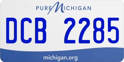 MI license plate DCB2285