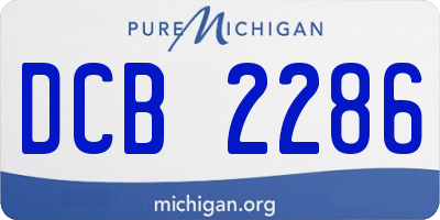 MI license plate DCB2286