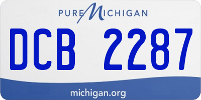 MI license plate DCB2287