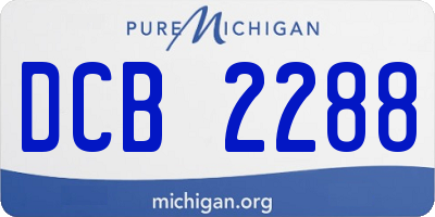 MI license plate DCB2288