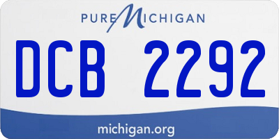 MI license plate DCB2292